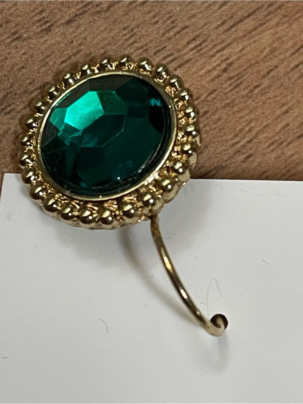 Emerald Green Gold-Trim Earrings